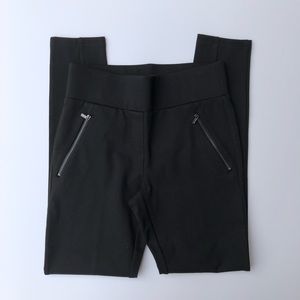 Ann Taylor Black Ponte Zipper Pocket Legging Pants